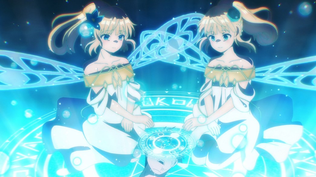 Beast Tamer Episode 8 Sora and Runa using their powers to see a bandit's memories