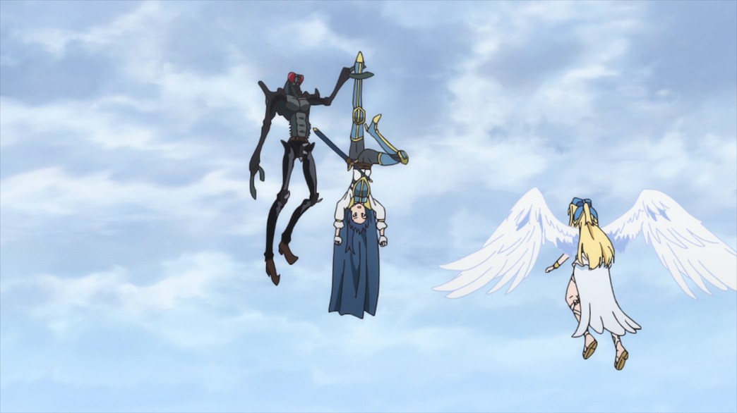 Cautious Hero The Hero Is Overpowered but Overly Cautious Episode 8 Beel Bub holding Rosalie before Ristarte