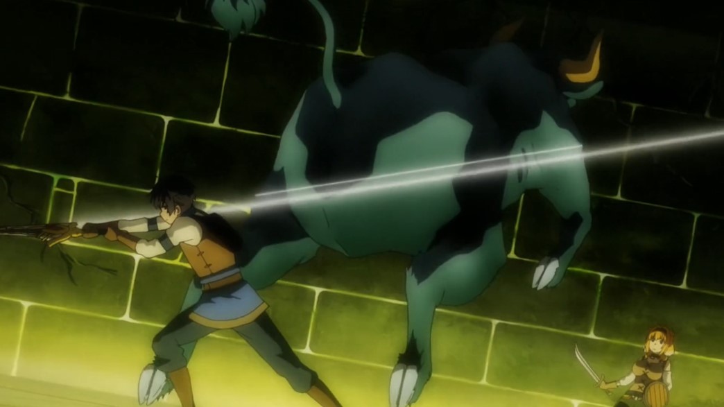 Harem in the Labyrinth of Another World Episode 9 Michio and Roxanne fighting a floor boss