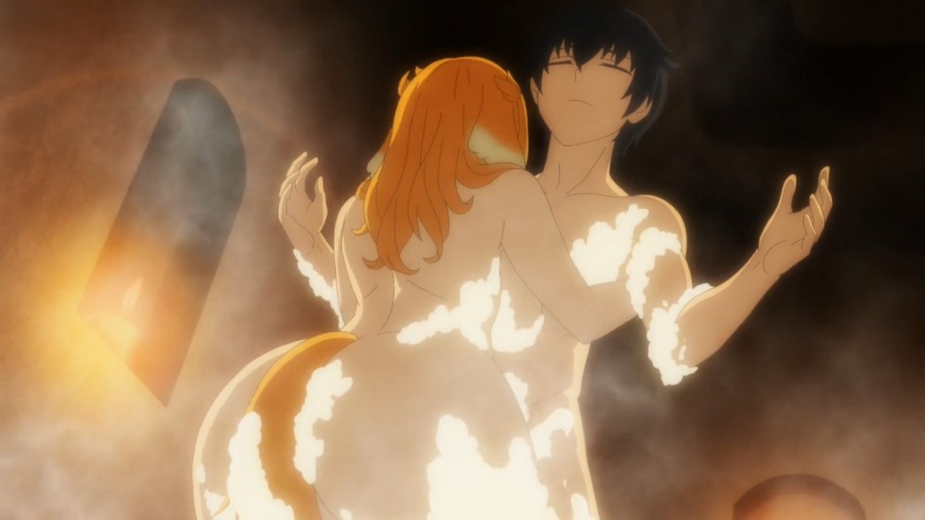 Harem in the Labyrinth of Another World Episode 9 Roxanne washes Michio with her body