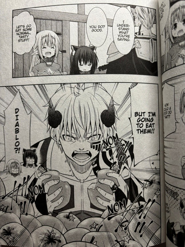 How Not to Summon a Demon Lord Volume 19 Diablo eating golden apples