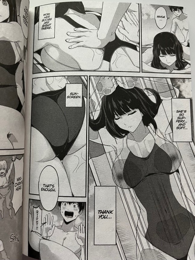 Kingdom of Z Volume 5 Masaru Satou puts sunscreen on Miki Sekigahara