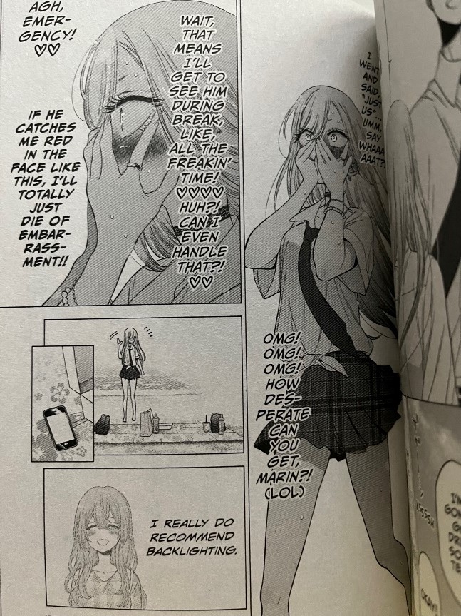 My Dress Up Darling Volume 3 Marin Kitagawa realising she just asked Wakana Gojo to spend the summer with her