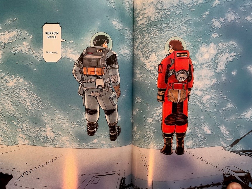 Planetes Volume 2 Hachimaki asks Tanabe to marry him