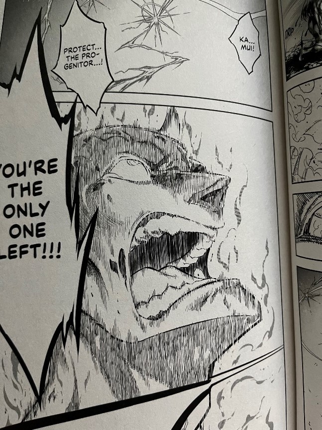 Ragna Crimson Volume 11 Borgius asks Woltekamui to watch over Ultimatia