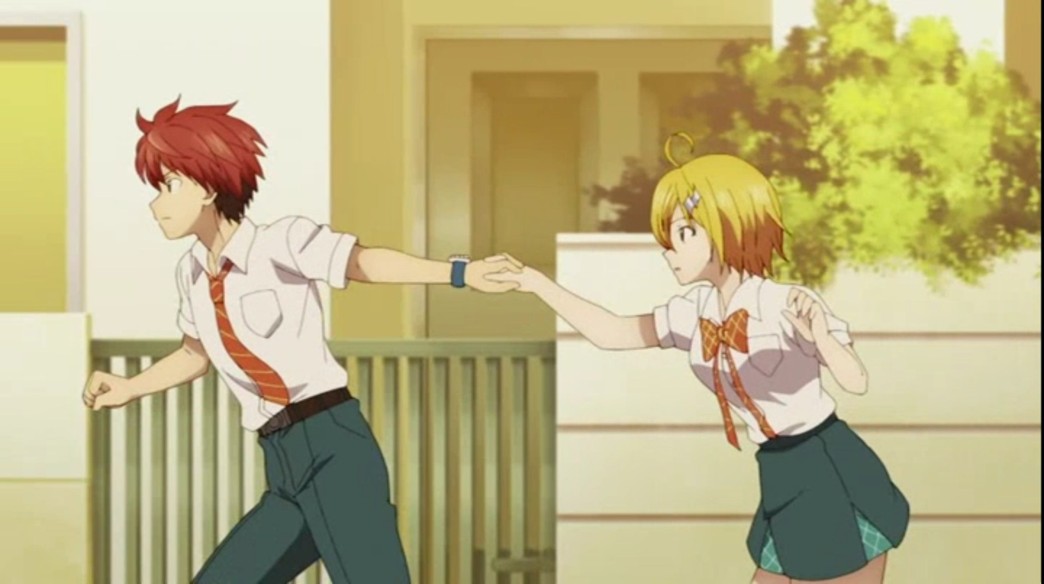Super HxEros Episode 1 Enjo Retto and Hoshino Kirara running
