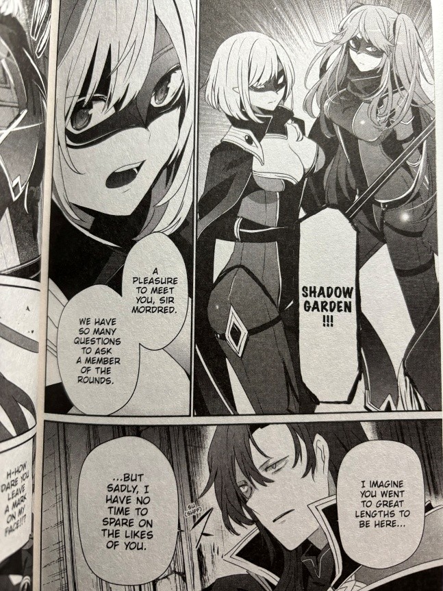 The Eminence in Shadow Volume 11 Beta and Epsilon face Mordred