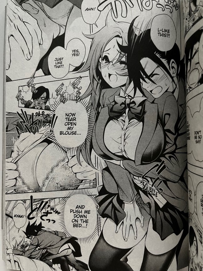 Yuuna and the Haunted Hot Springs Volume 2 Kogarashi and Nonko possing for reference pictures